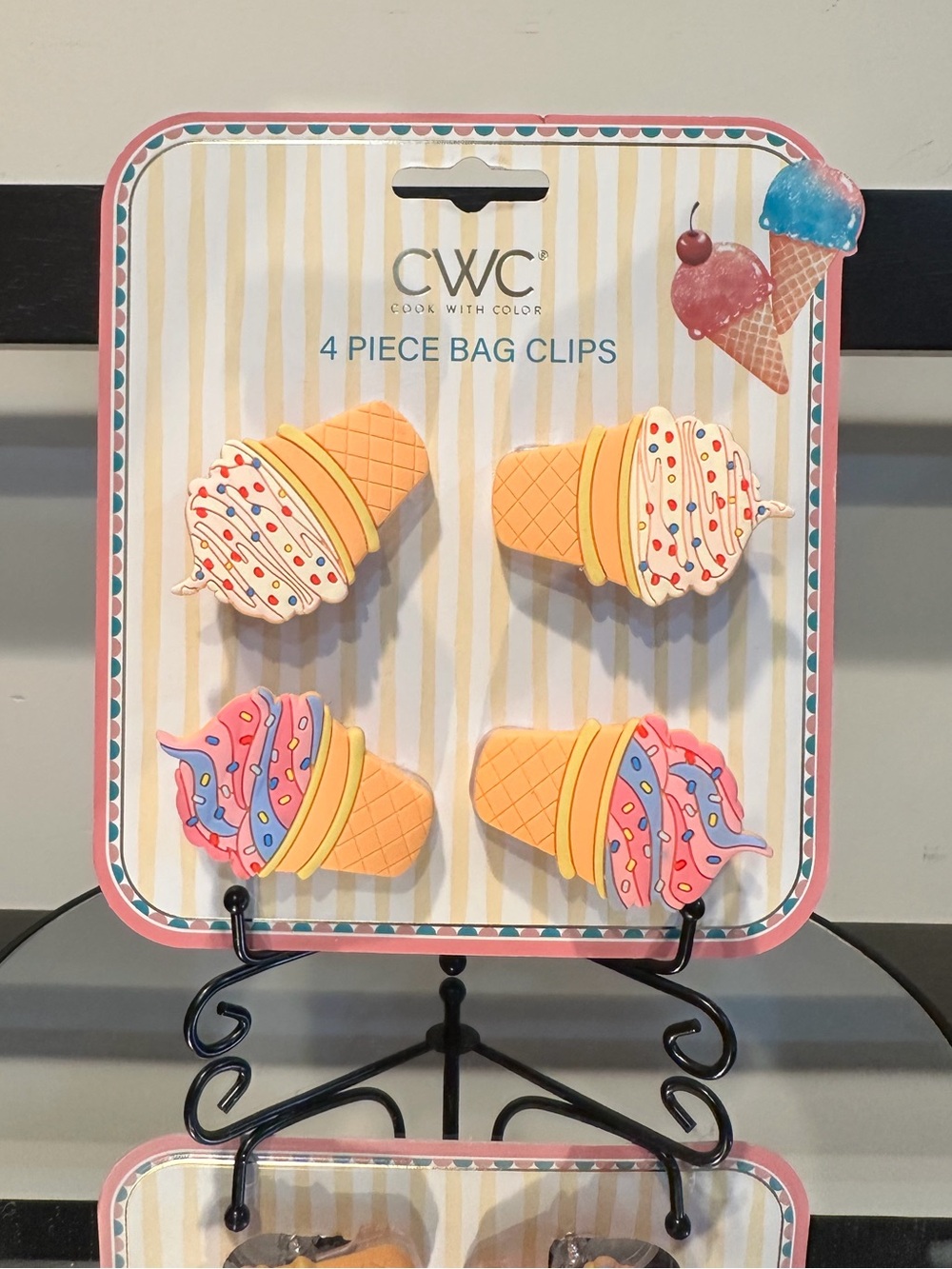 CWC Ice Cream Cone Bag Clips - 4-Pack - Picture 2 of 3